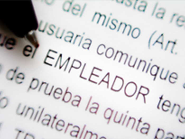 Personnel document written in Spanish